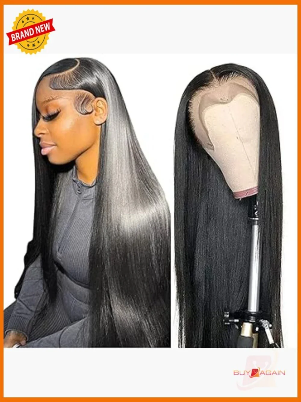 13x6 Straight Lace Front Wig Human Hair 200 Density Glueless 28 Inch